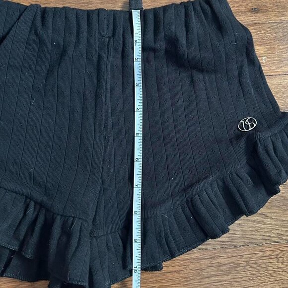 ugly shadow black pointelle girly frilly ruffle bloomer booty shorts - Picture 4 of 6